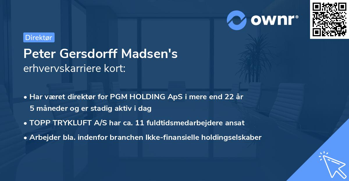 Peter Gersdorff Madsen's erhvervskarriere kort