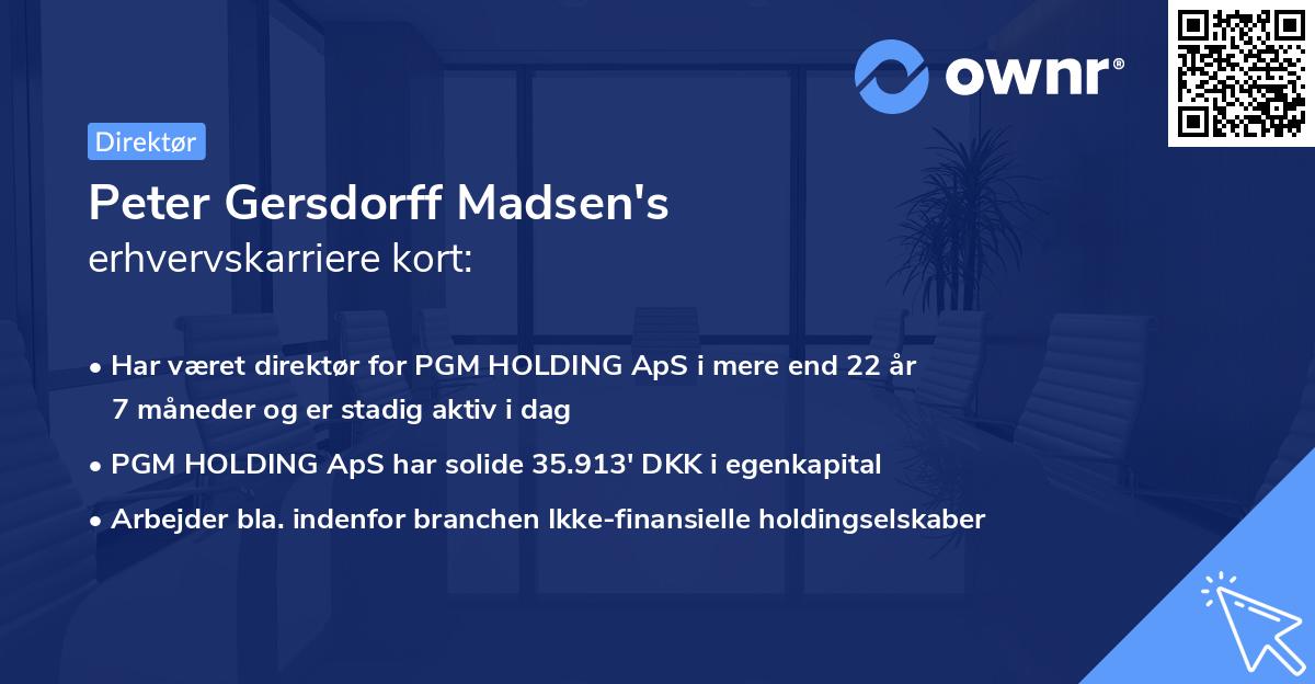 Peter Gersdorff Madsen's erhvervskarriere kort