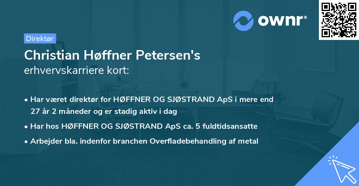 Christian Høffner Petersen's erhvervskarriere kort