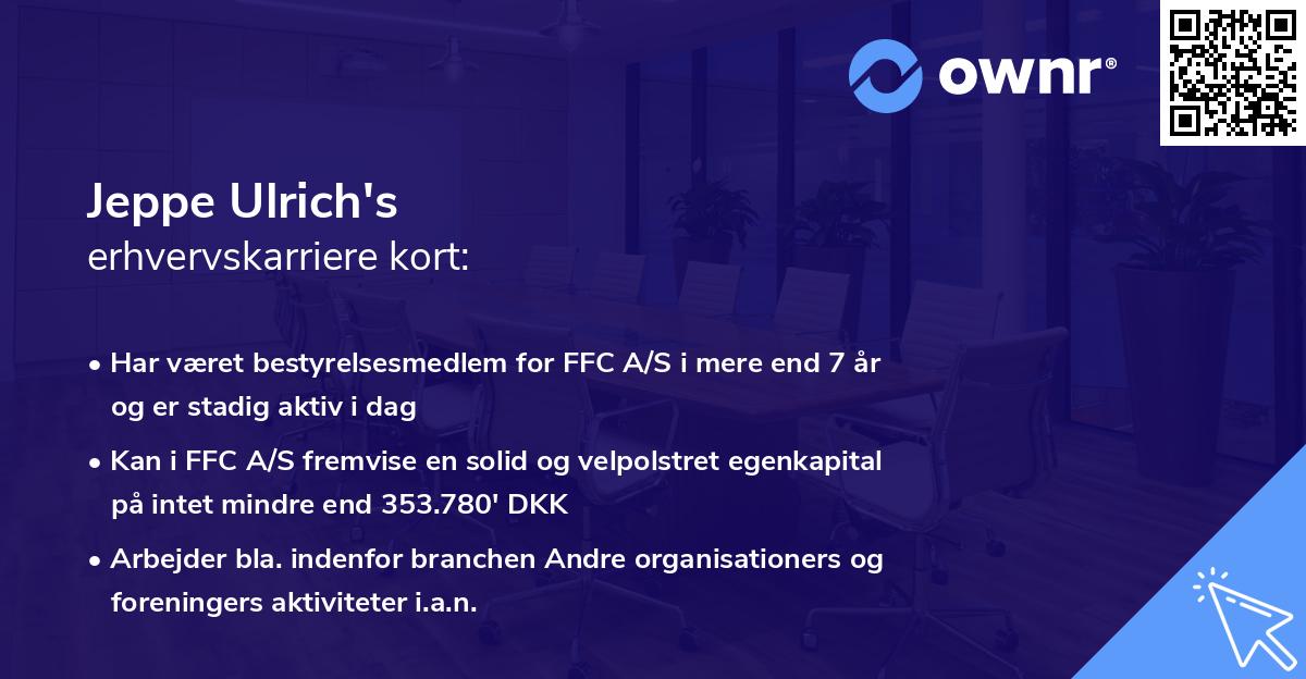 Jeppe Ulrich's erhvervskarriere kort