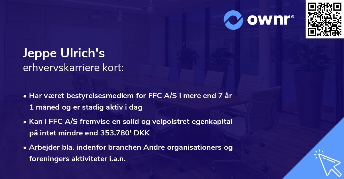 Jeppe Ulrich's erhvervskarriere kort