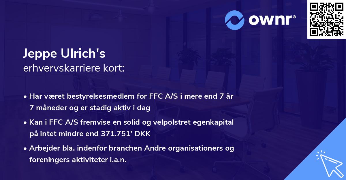 Jeppe Ulrich's erhvervskarriere kort