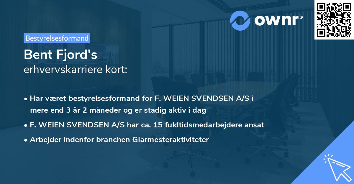 Bent Fjord's erhvervskarriere kort