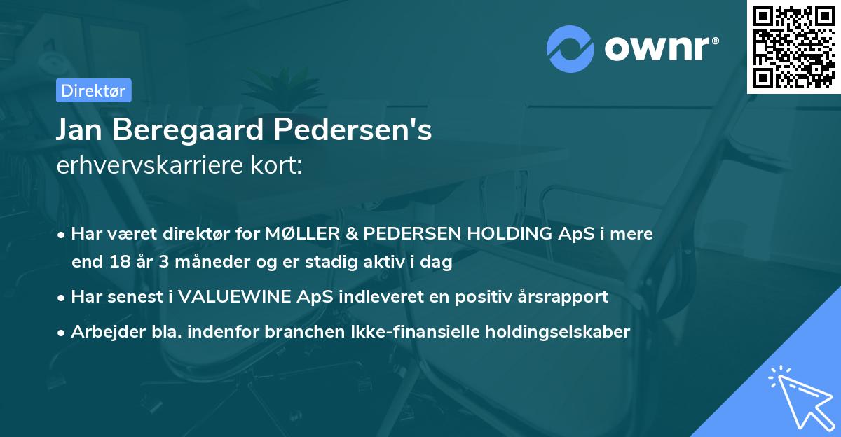 Jan Beregaard Pedersen's erhvervskarriere kort