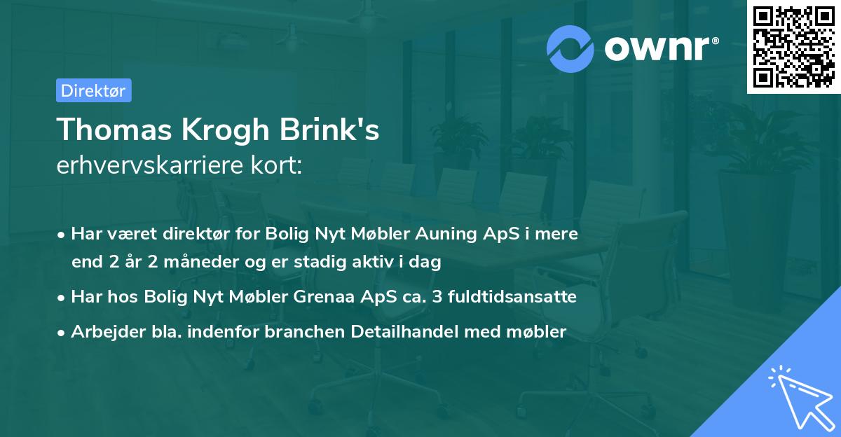 Thomas Krogh Brink's erhvervskarriere kort