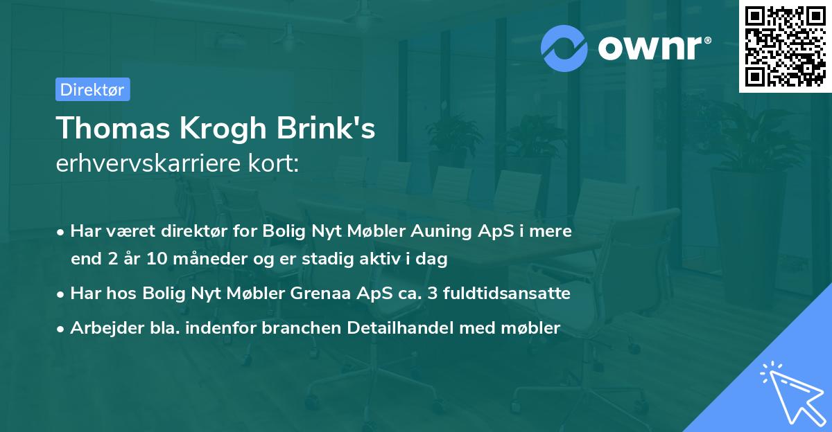 Thomas Krogh Brink's erhvervskarriere kort