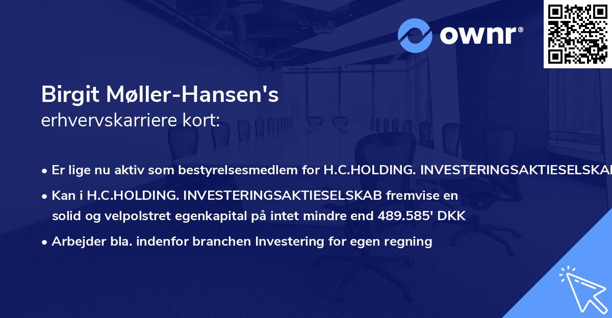 Birgit Møller-Hansen's erhvervskarriere kort