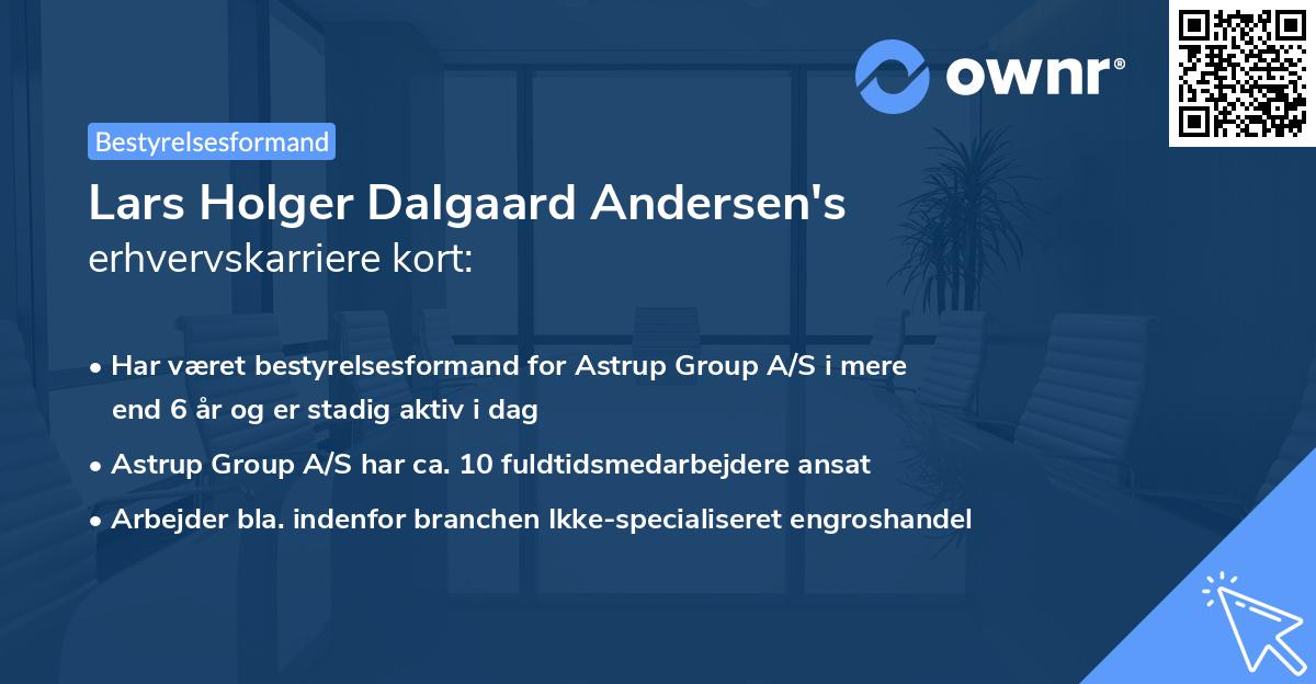Lars Holger Dalgaard Andersen's erhvervskarriere kort