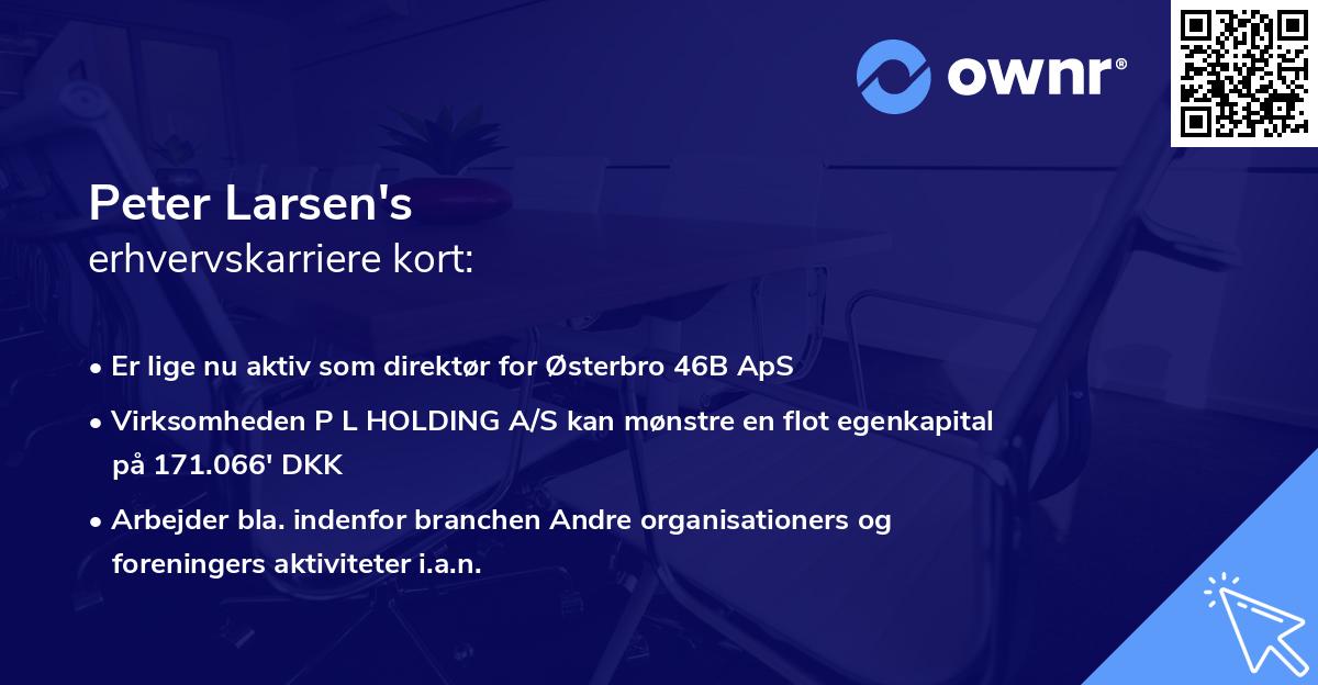 Peter Larsen's erhvervskarriere kort