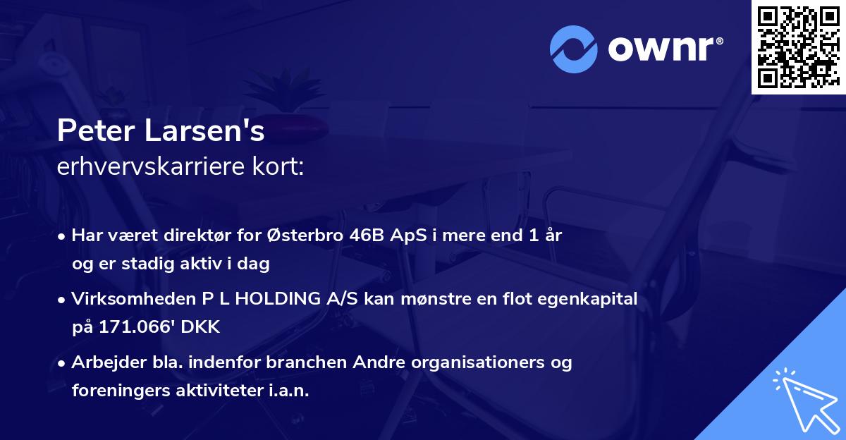 Peter Larsen's erhvervskarriere kort