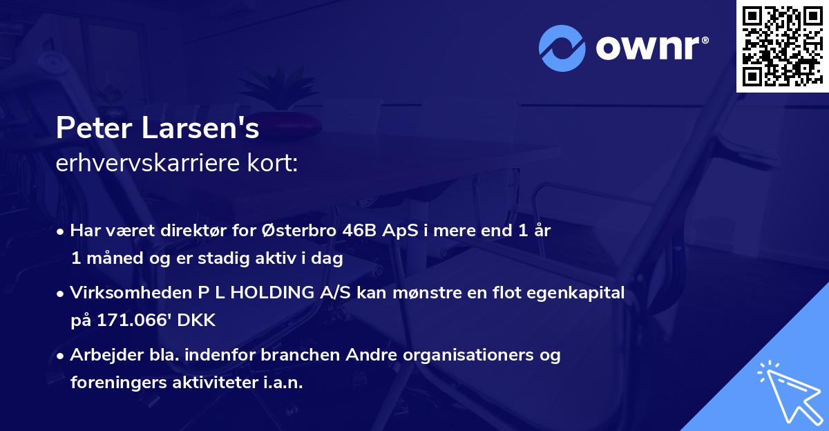 Peter Larsen's erhvervskarriere kort