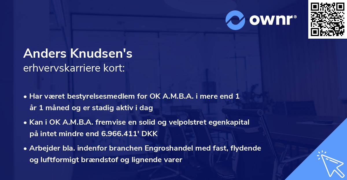 Anders Knudsen's erhvervskarriere kort