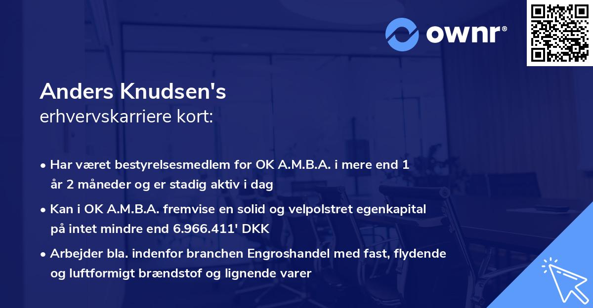 Anders Knudsen's erhvervskarriere kort