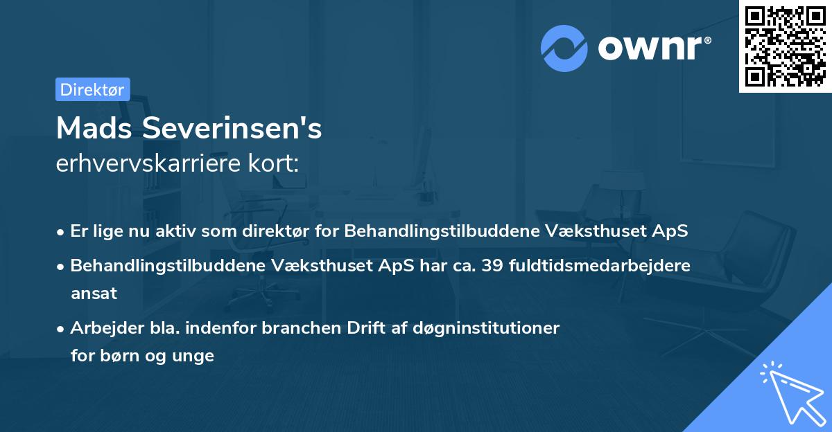 Mads Severinsen's erhvervskarriere kort