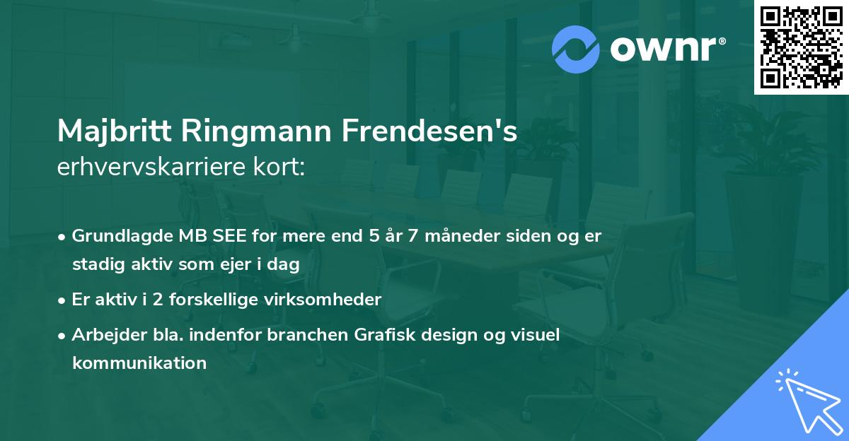 Majbritt Ringmann Frendesen's erhvervskarriere kort