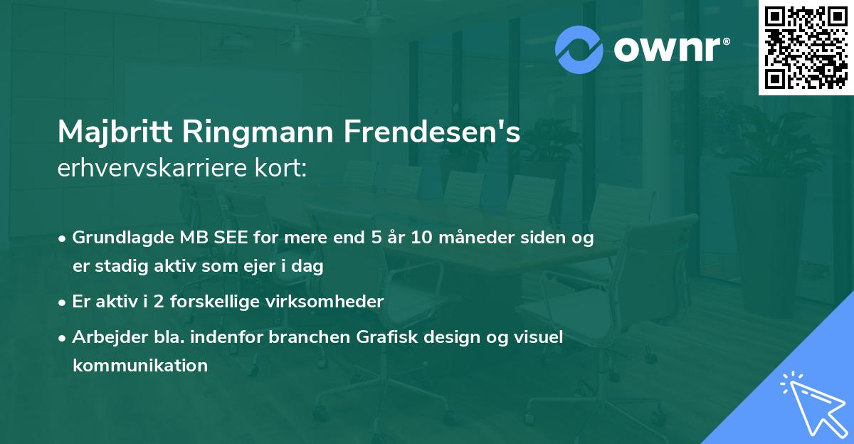 Majbritt Ringmann Frendesen's erhvervskarriere kort