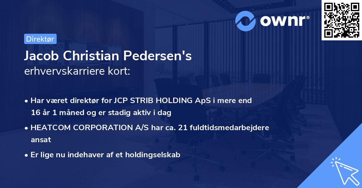 Jacob Christian Pedersen's erhvervskarriere kort