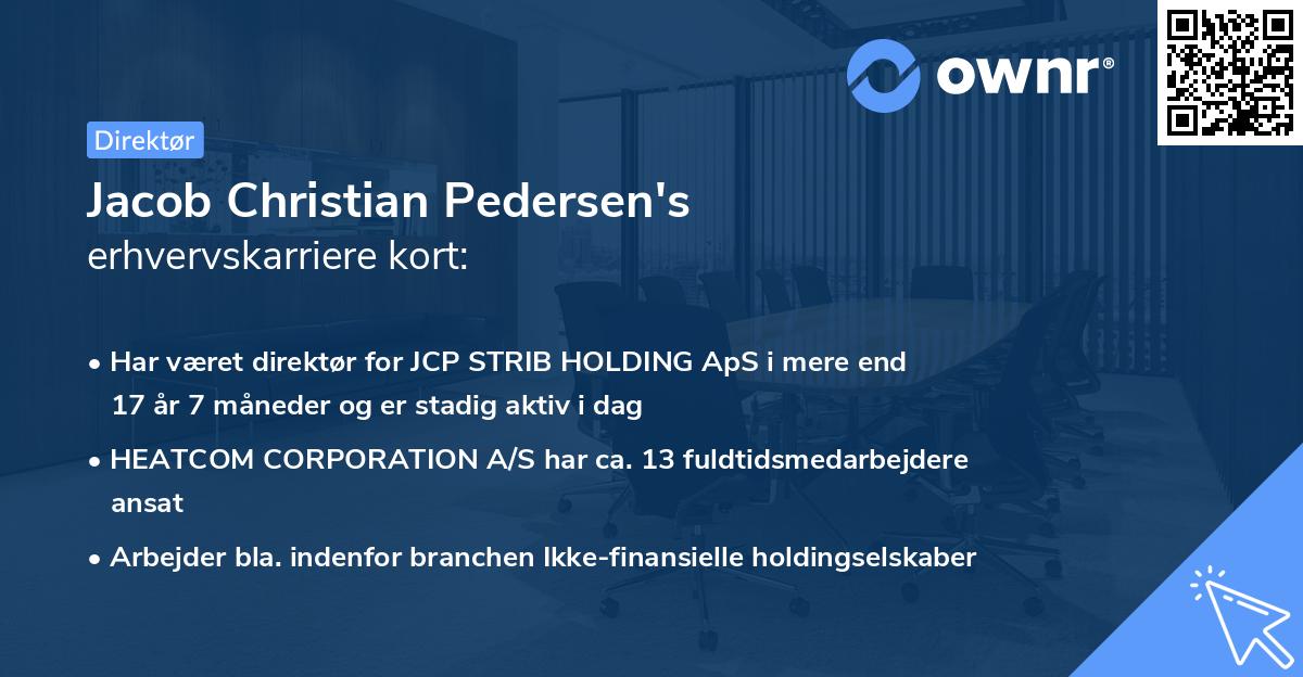 Jacob Christian Pedersen's erhvervskarriere kort