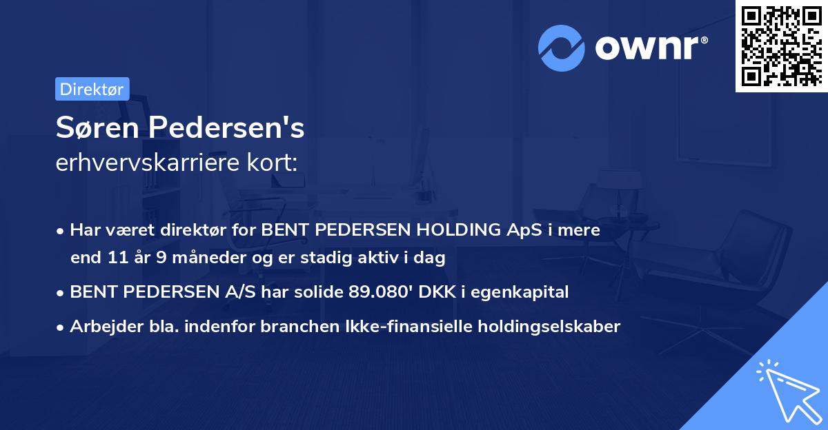 Søren Pedersen's erhvervskarriere kort