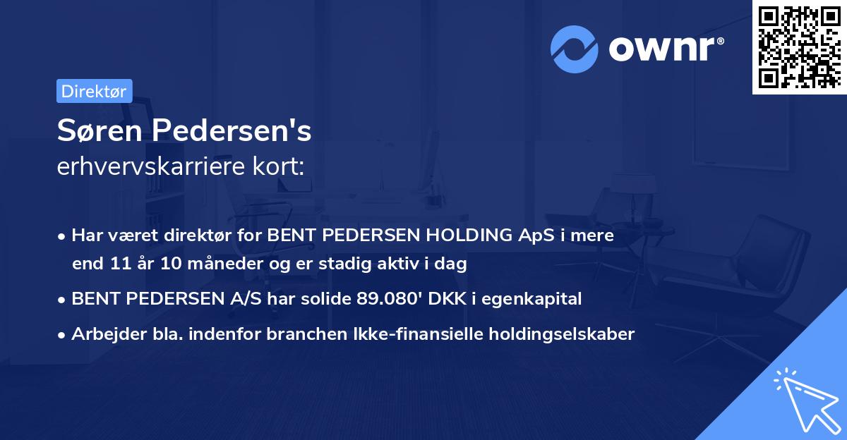 Søren Pedersen's erhvervskarriere kort