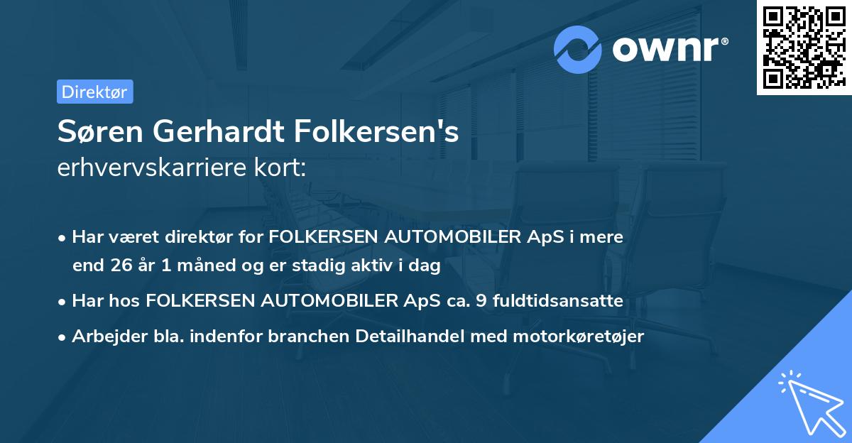 Søren Gerhardt Folkersen's erhvervskarriere kort