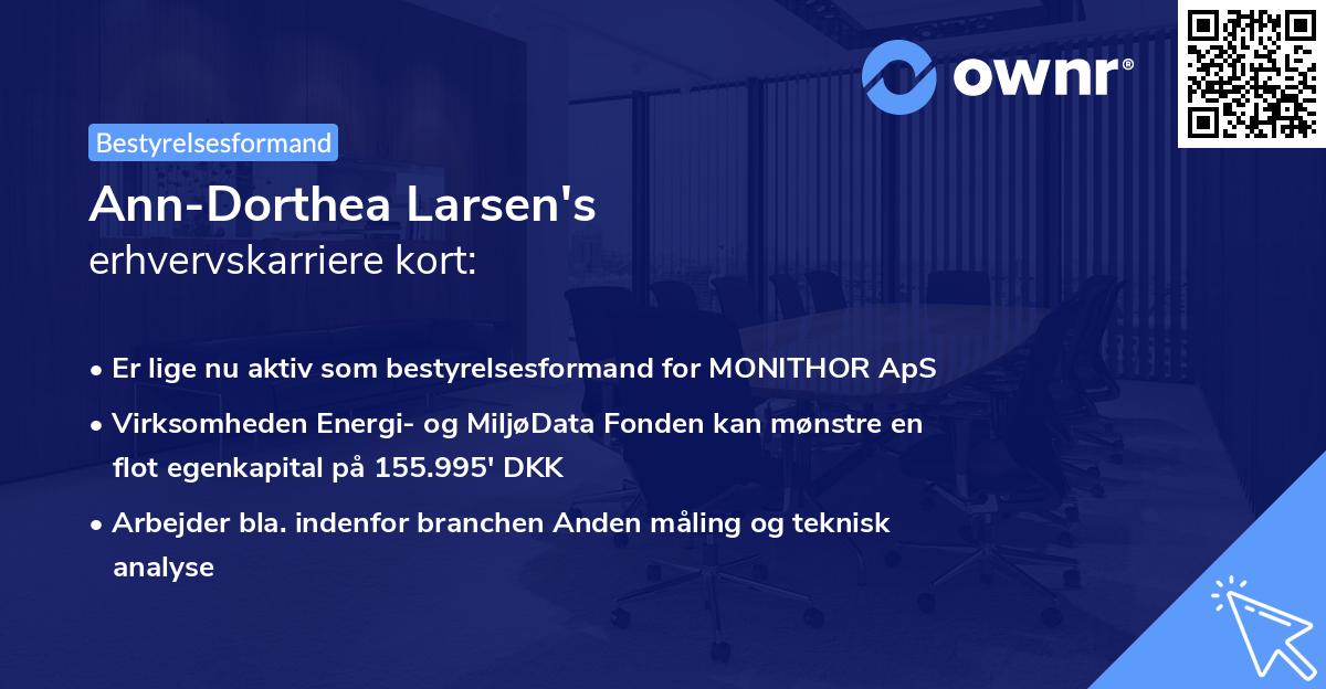 Ann-Dorthea Larsen's erhvervskarriere kort