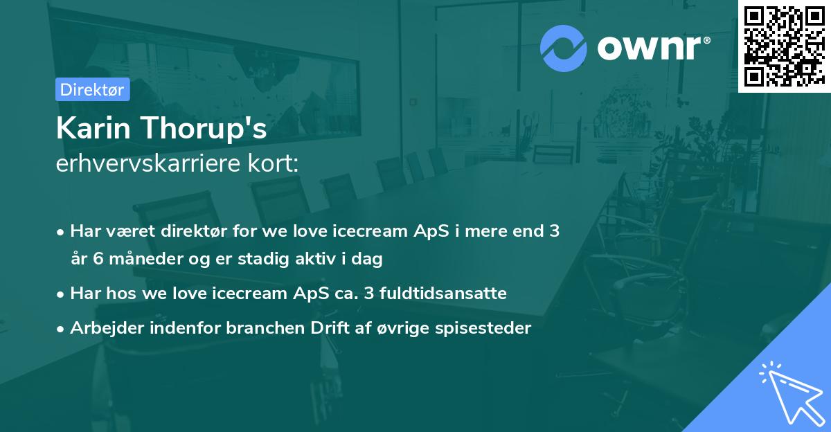 Karin Thorup's erhvervskarriere kort