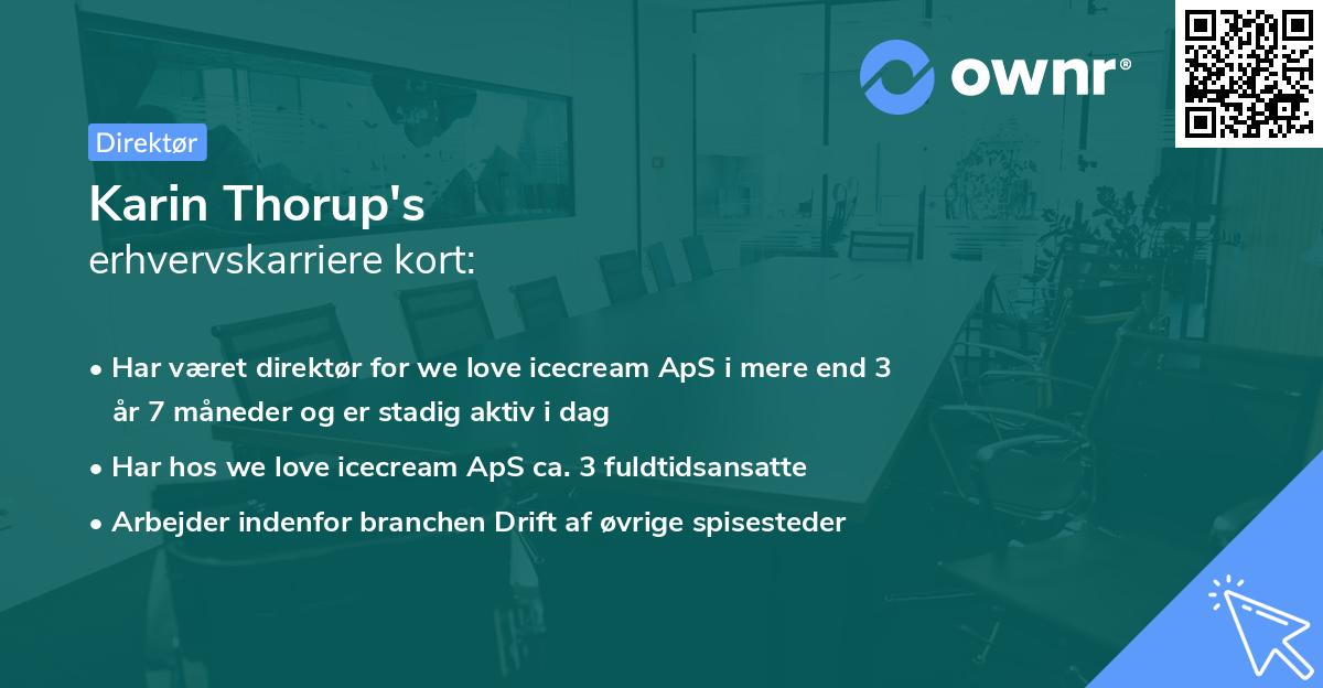 Karin Thorup's erhvervskarriere kort