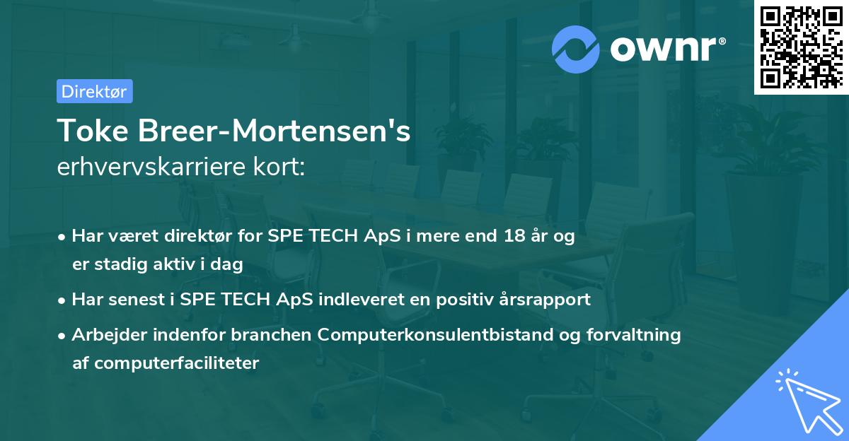 Toke Breer-Mortensen's erhvervskarriere kort