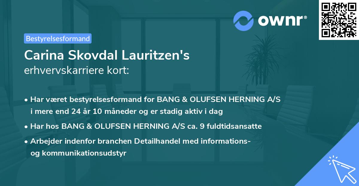 Carina Skovdal Lauritzen's erhvervskarriere kort