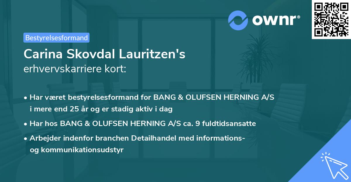Carina Skovdal Lauritzen's erhvervskarriere kort