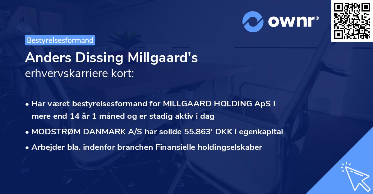 Anders Dissing Millgaard's erhvervskarriere kort