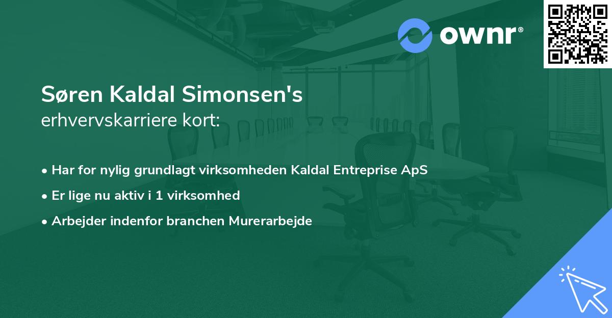 Søren Kaldal Simonsen's erhvervskarriere kort