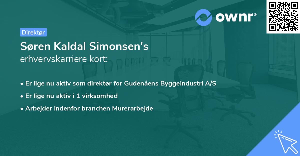 Søren Kaldal Simonsen's erhvervskarriere kort