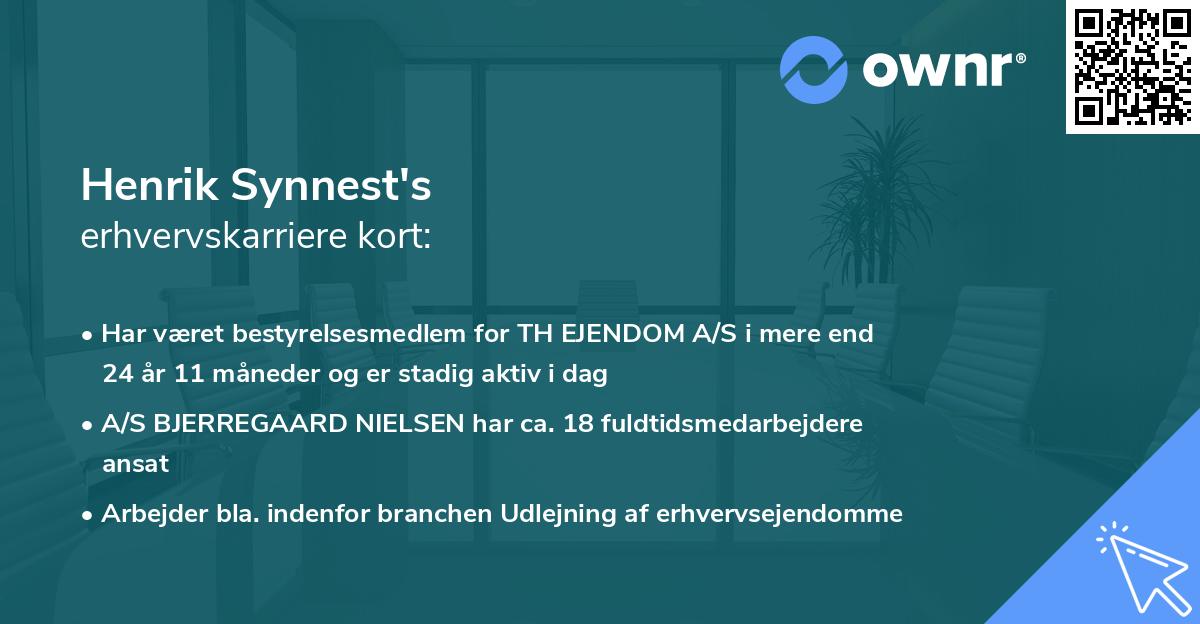 Henrik Synnest's erhvervskarriere kort