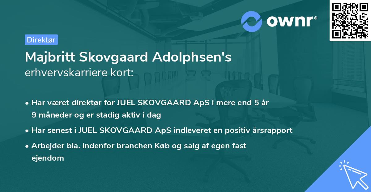 Majbritt Skovgaard Adolphsen's erhvervskarriere kort