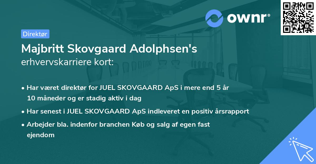 Majbritt Skovgaard Adolphsen's erhvervskarriere kort