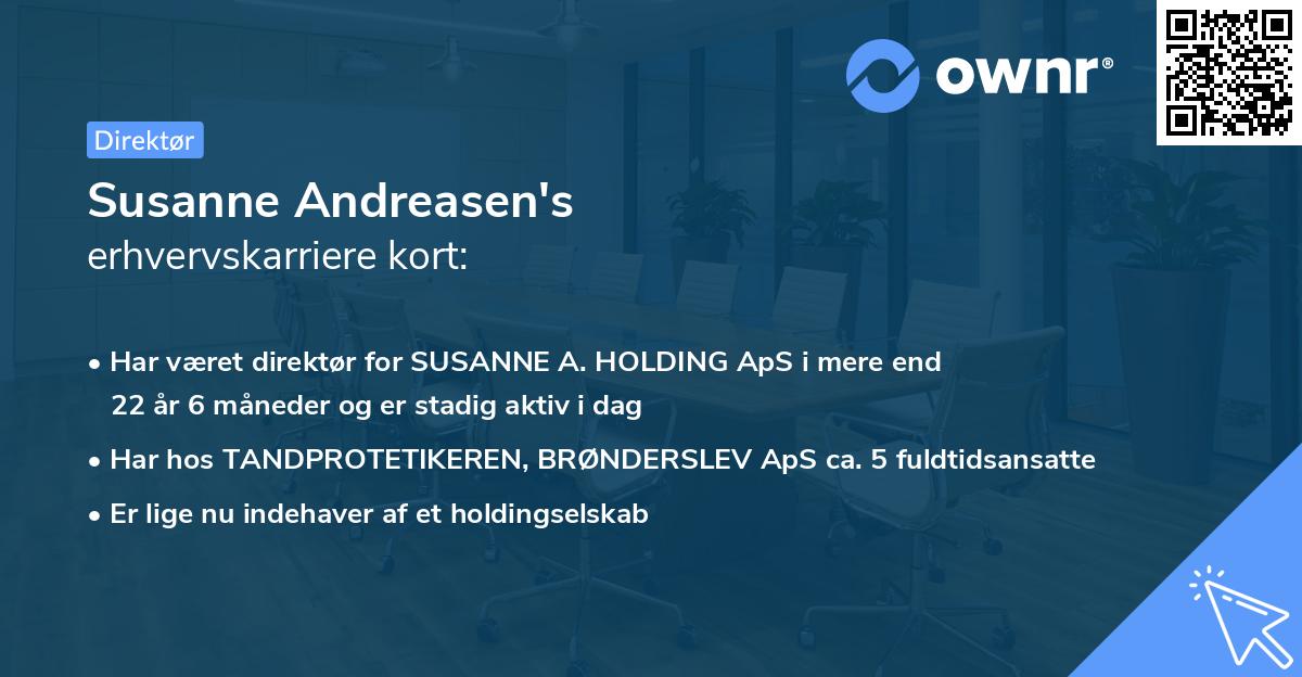 Susanne Andreasen's erhvervskarriere kort