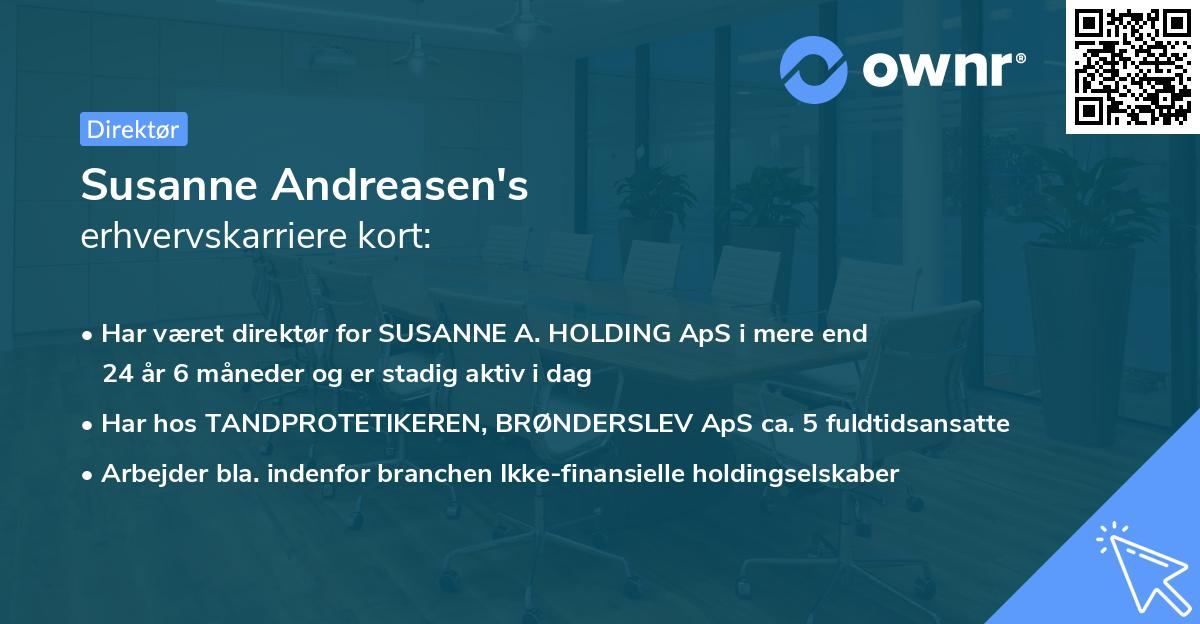 Susanne Andreasen's erhvervskarriere kort