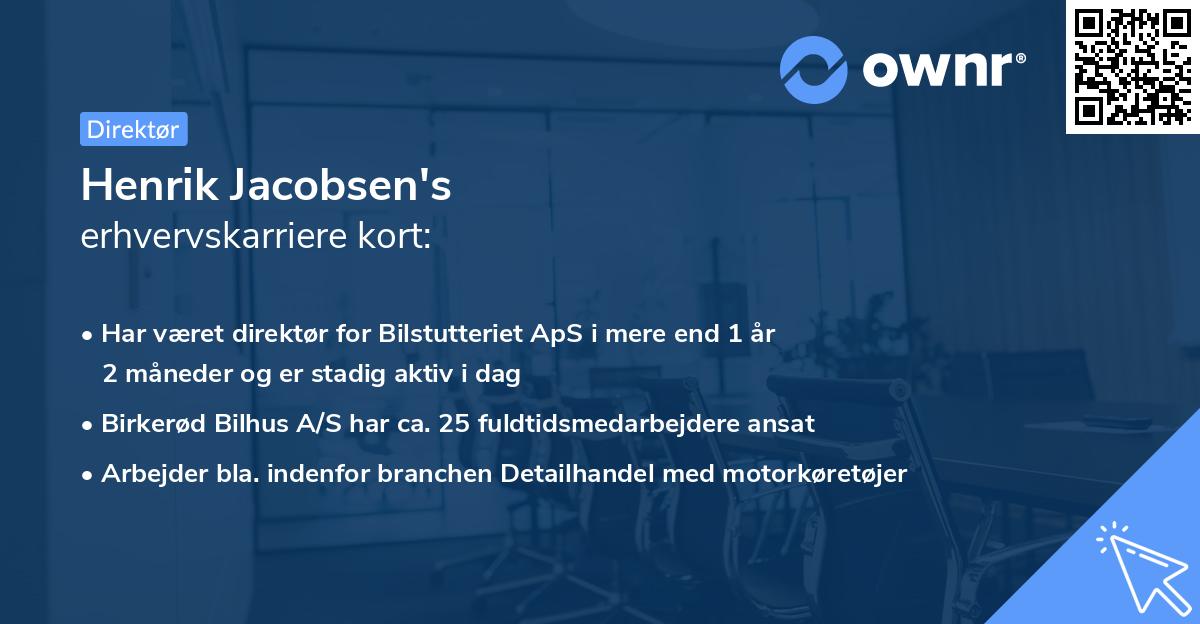 Henrik Jacobsen's erhvervskarriere kort