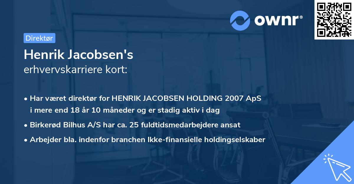 Henrik Jacobsen's erhvervskarriere kort