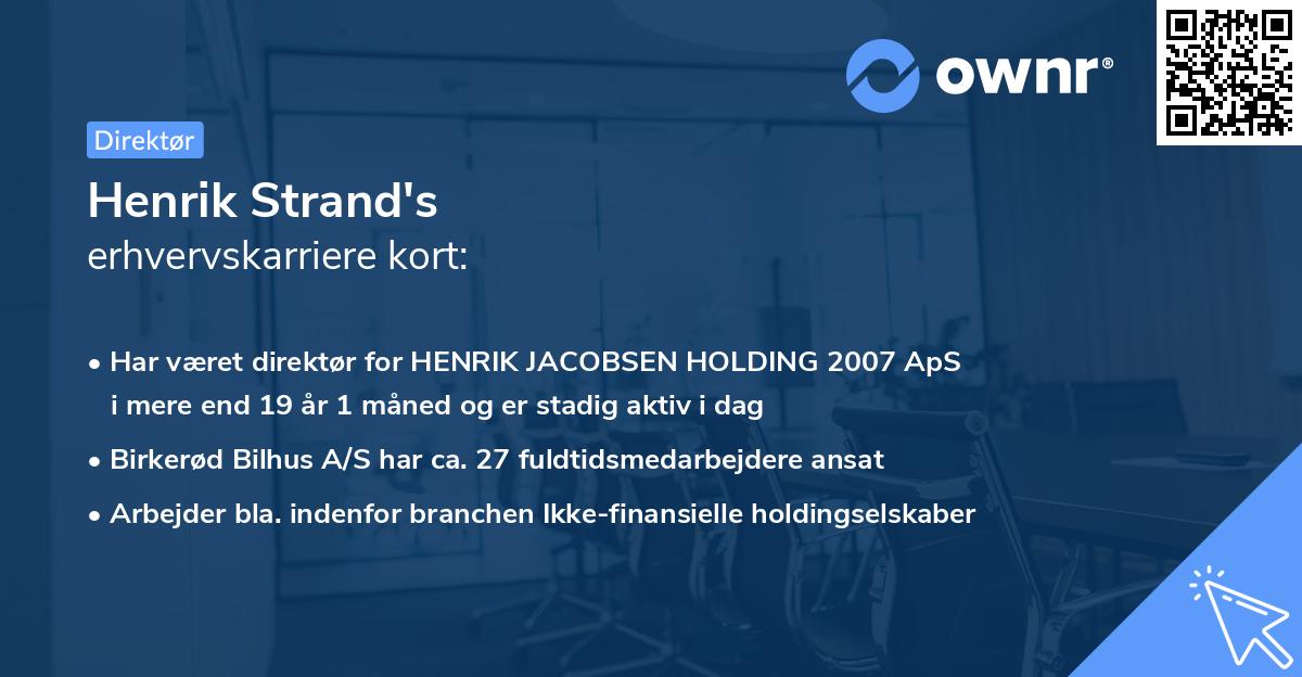 Henrik Strand's erhvervskarriere kort