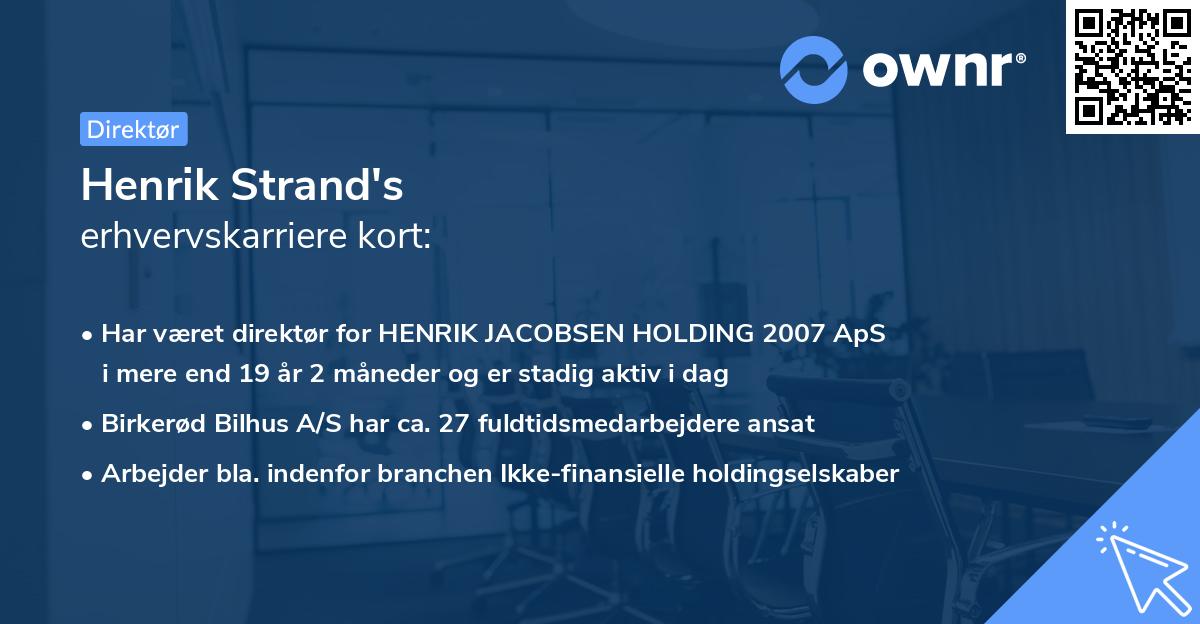 Henrik Strand's erhvervskarriere kort