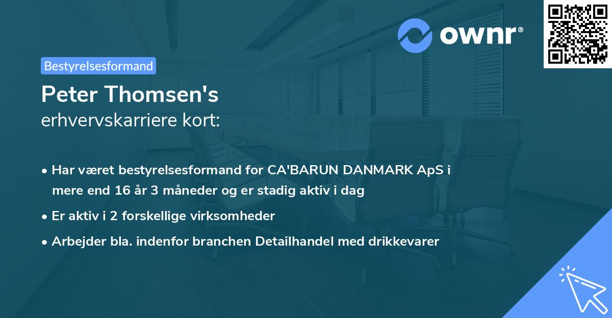 Peter Thomsen's erhvervskarriere kort