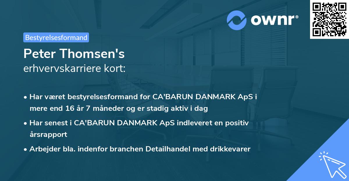 Peter Thomsen's erhvervskarriere kort
