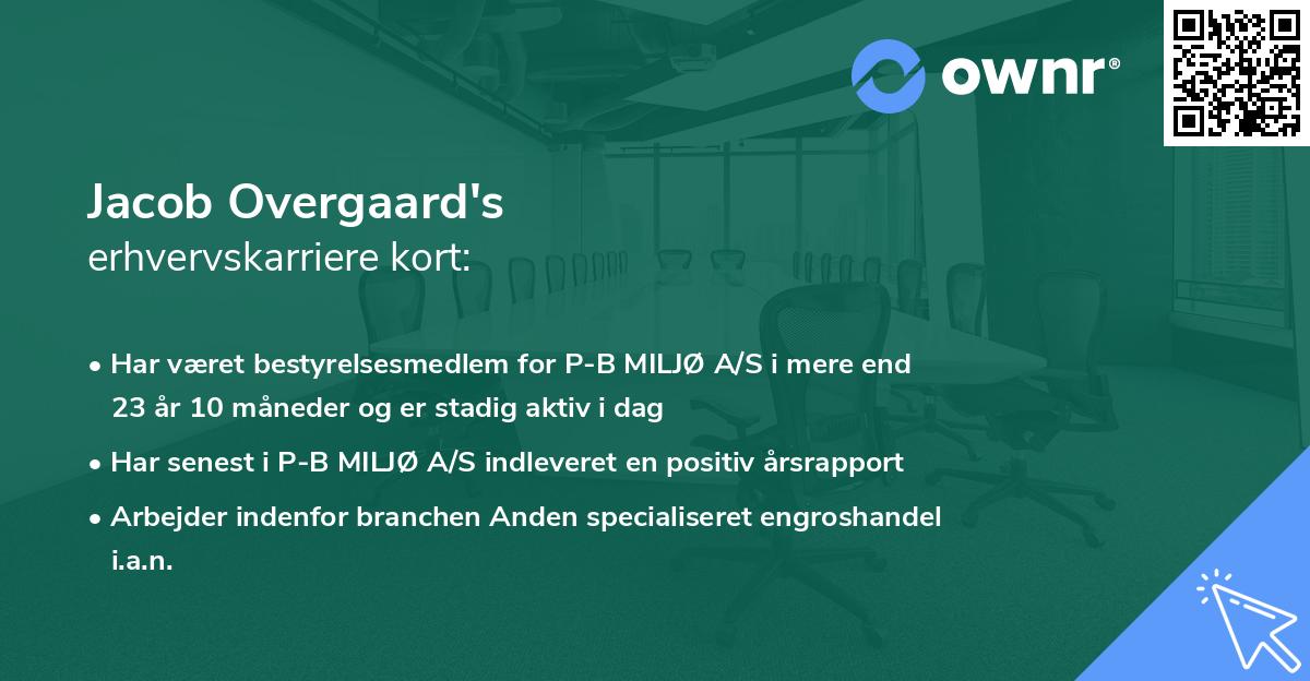 Jacob Overgaard's erhvervskarriere kort