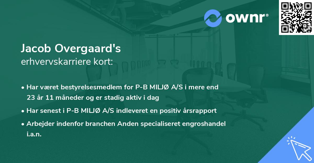 Jacob Overgaard's erhvervskarriere kort
