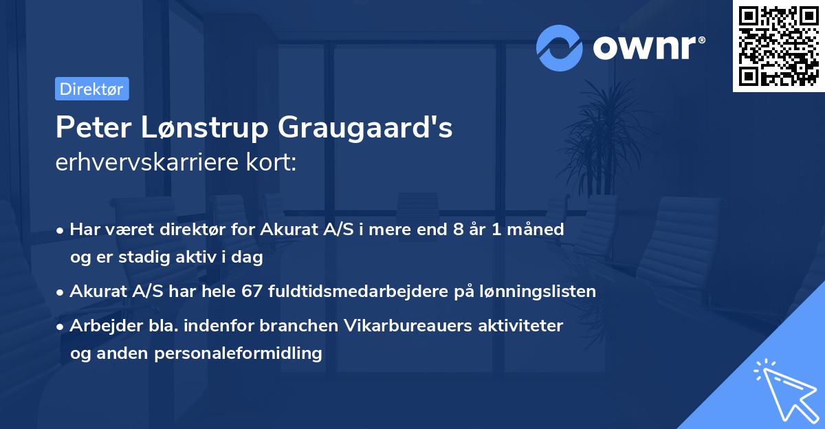 Peter Lønstrup Graugaard's erhvervskarriere kort
