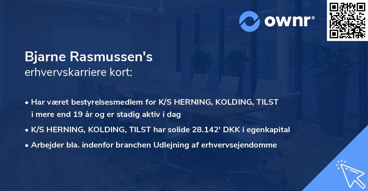 Bjarne Rasmussen's erhvervskarriere kort