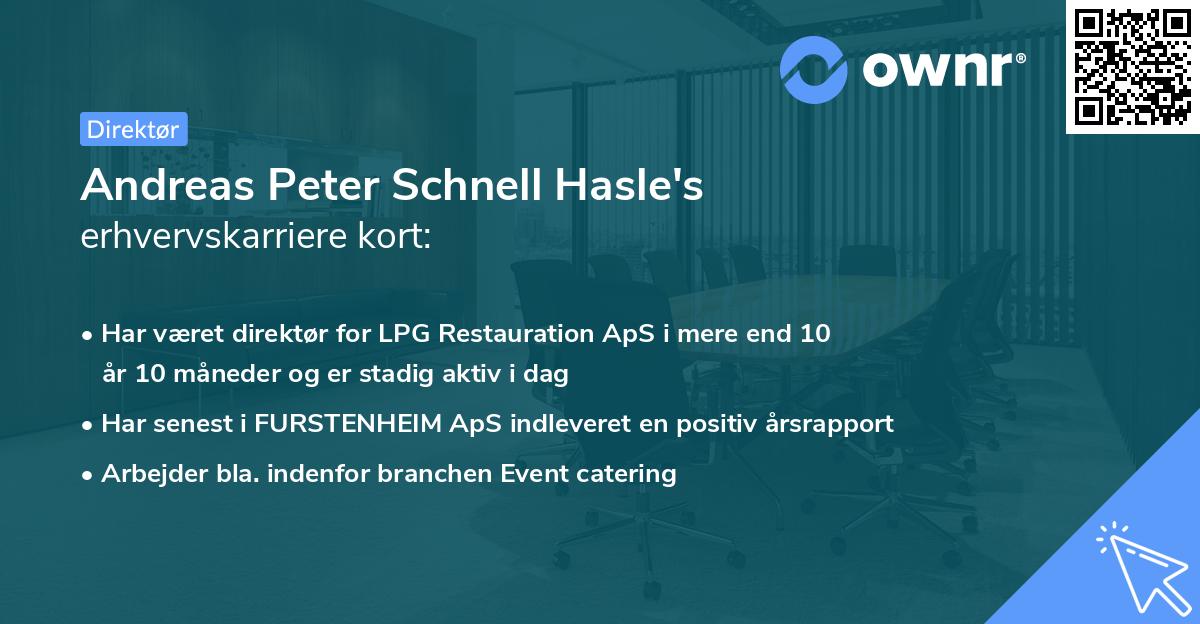 Andreas Peter Schnell Hasle's erhvervskarriere kort